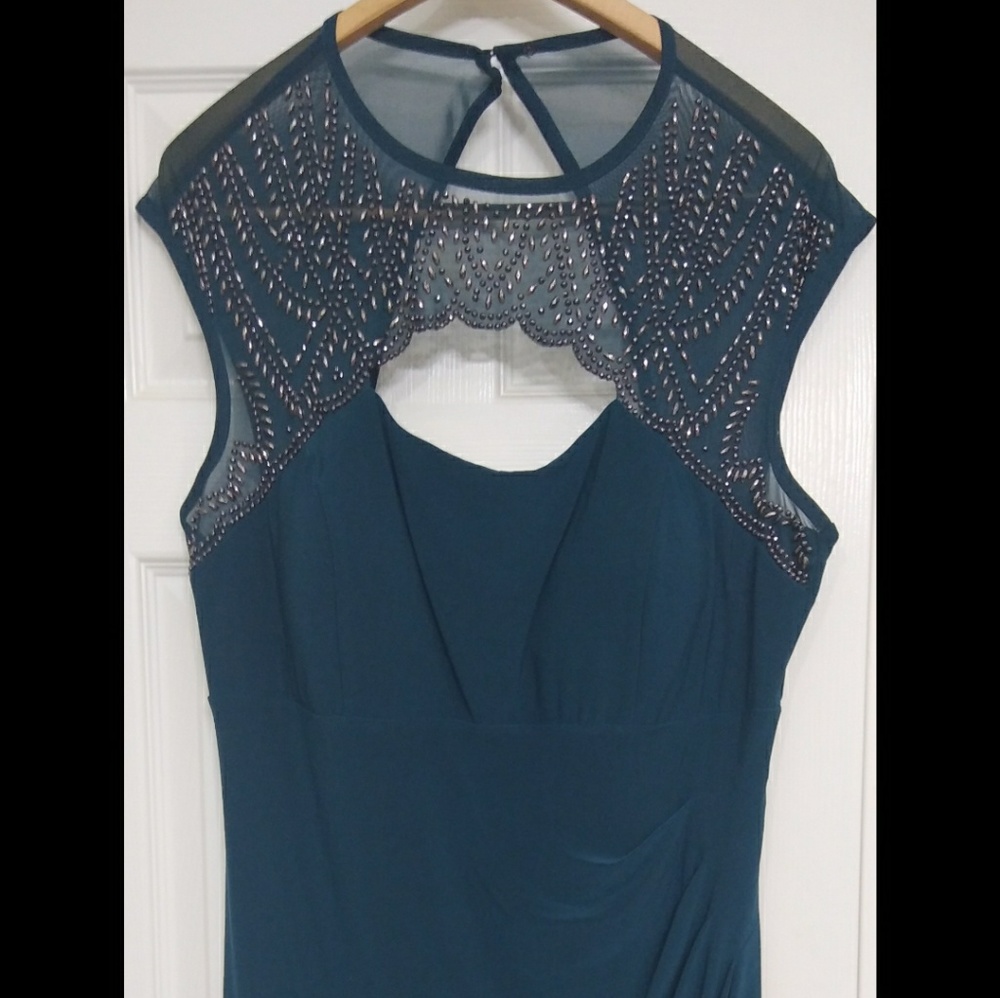Jewel green beaded top dress